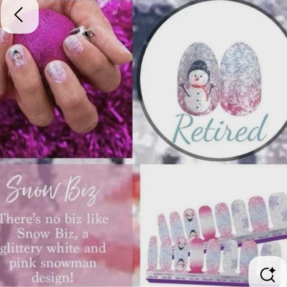 Color Street Snow Biz Press-On Nails - Pink and White - Picture 1 of 8